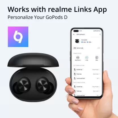 DIZO by realme TechLife GoPods D with Enviornment Noise Cancellation (ENC) Bluetooth Headset (Black, True Wireless) DIZO by realme TechLife GoPods D with Enviornment Noise Cancellation (ENC) Bluetooth Headset (Black, True Wireless)